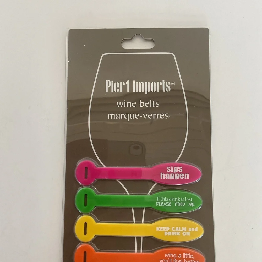 Pier 1 Vibrant Wine Charm belts Set of 6 NWT